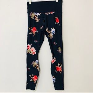 Athleta Powervita Floral Print Navy Legging